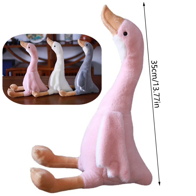 1Pc 35cm Long Neck Goose Stuffed Plush Doll Cute Soft Stuffed Dolls Plushie Animals Toys For Kids Baby Children Birthday Gifts thumbnail 6