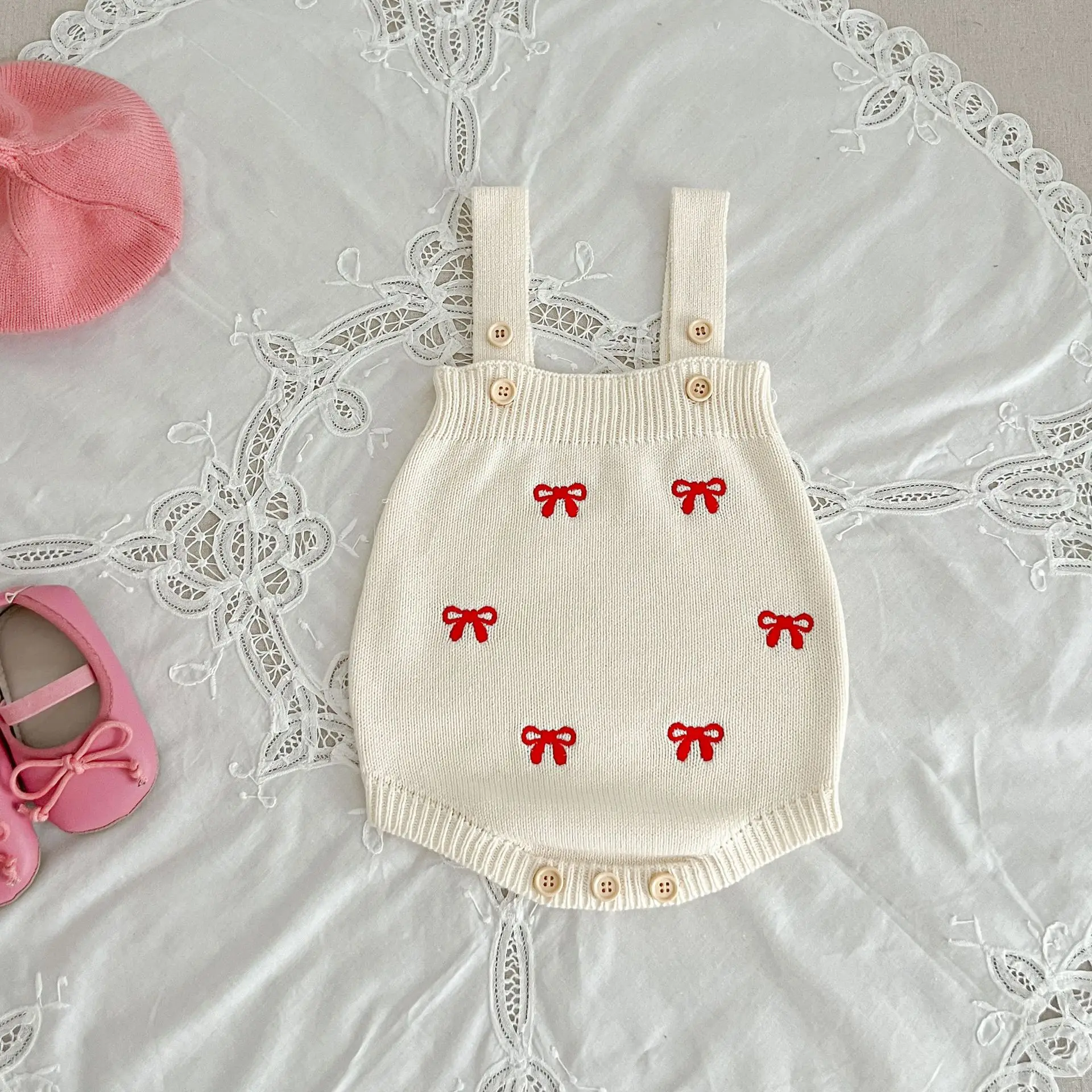 Autumn Winter  Newborn Infant Baby Girls Romper Knitting Embroidery Coat Rompers Kids Onepiece Fashion Baby Clothing thumbnail 6