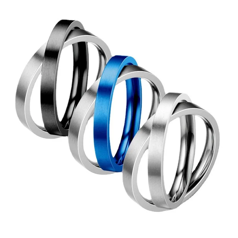 Anti Stress Anxiety Fidget Spinner Couple Rings Rotate Freely Jewelry for Men Women Stainless Steel Knuckle Ring Wedding Bague thumbnail 5