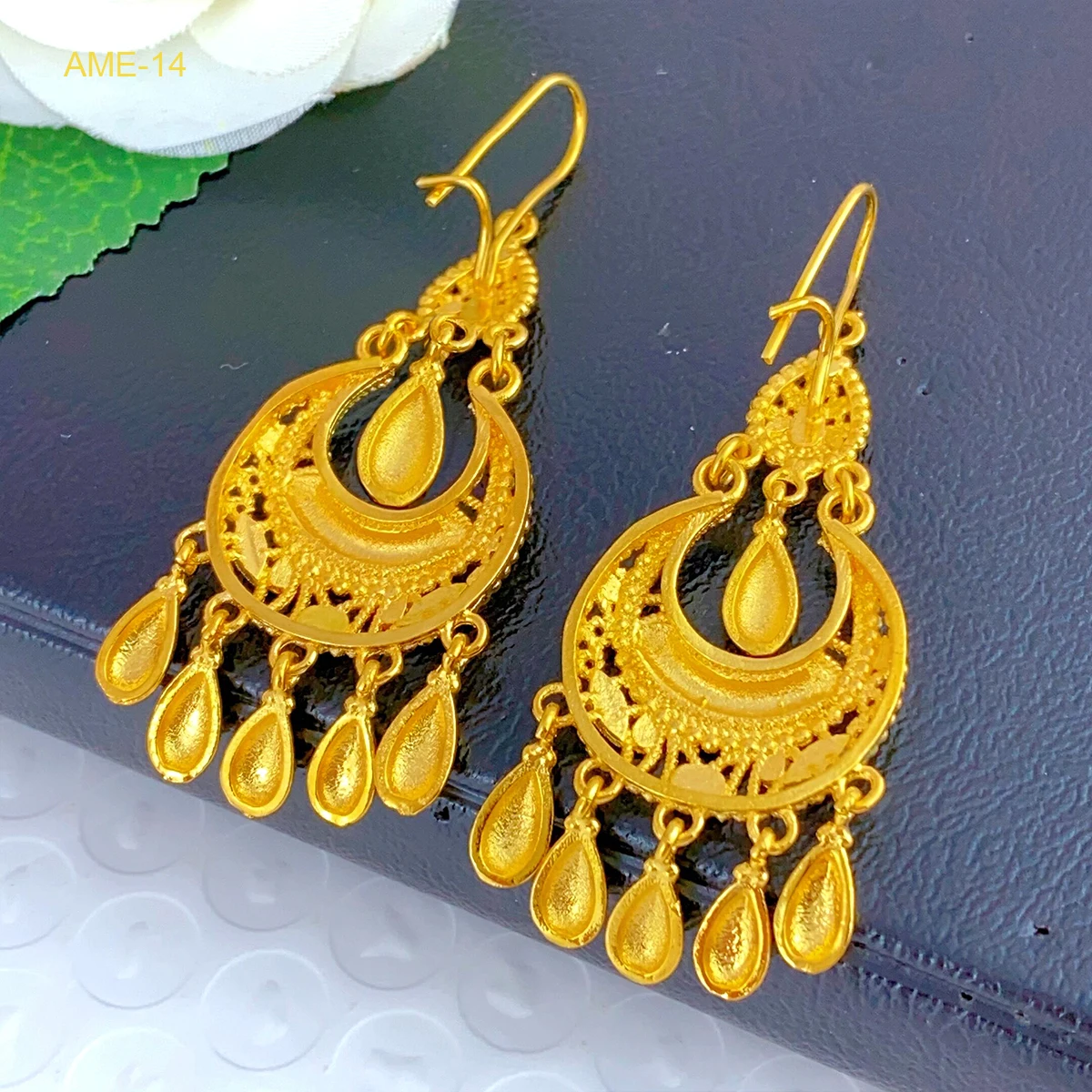 ANIID African Lady Design Tassel Drop Earrings  Jewelry For Women Ethiopian Dubai Gold Color Jewellery Wedding Gifts Party thumbnail 4