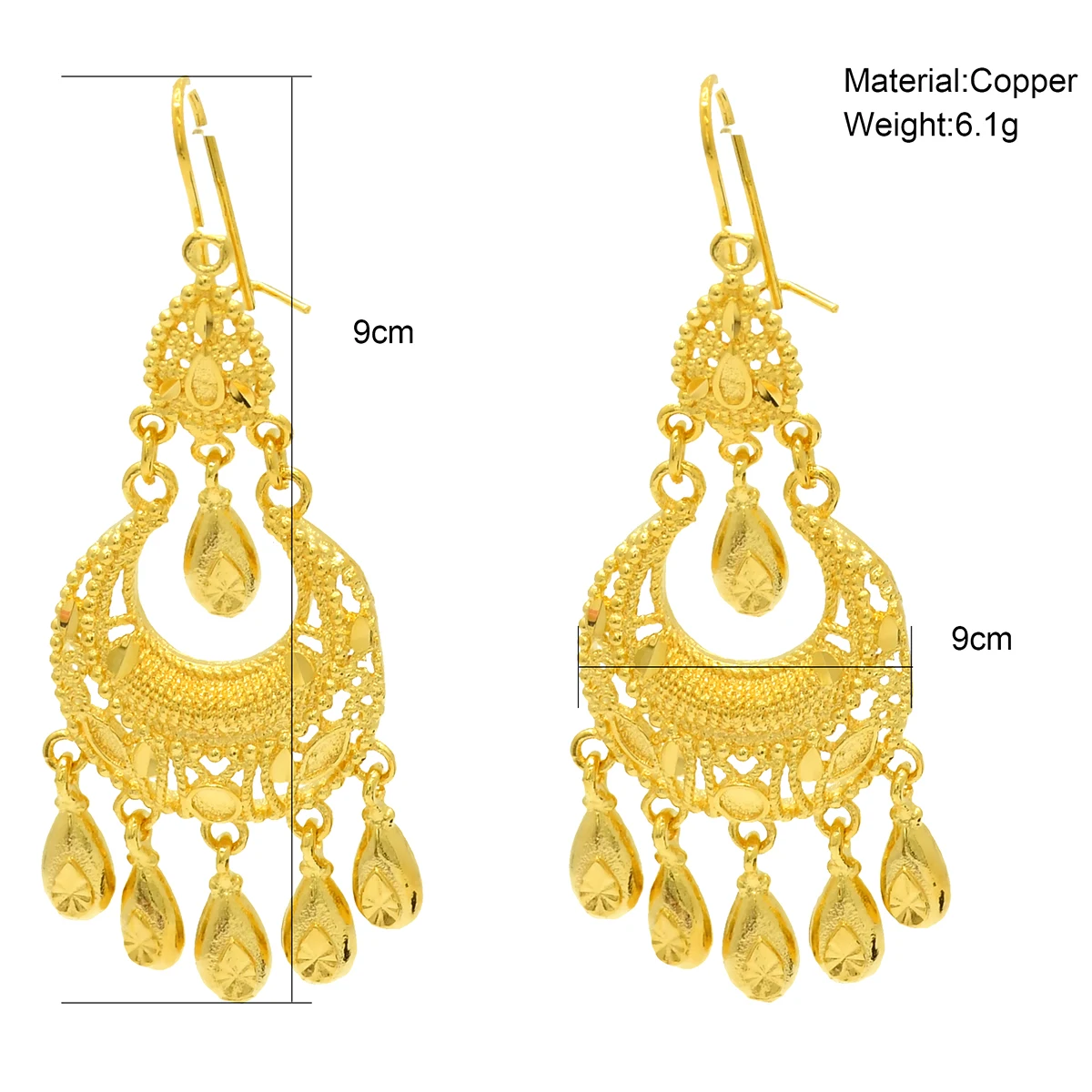 ANIID African Lady Design Tassel Drop Earrings  Jewelry For Women Ethiopian Dubai Gold Color Jewellery Wedding Gifts Party thumbnail 3