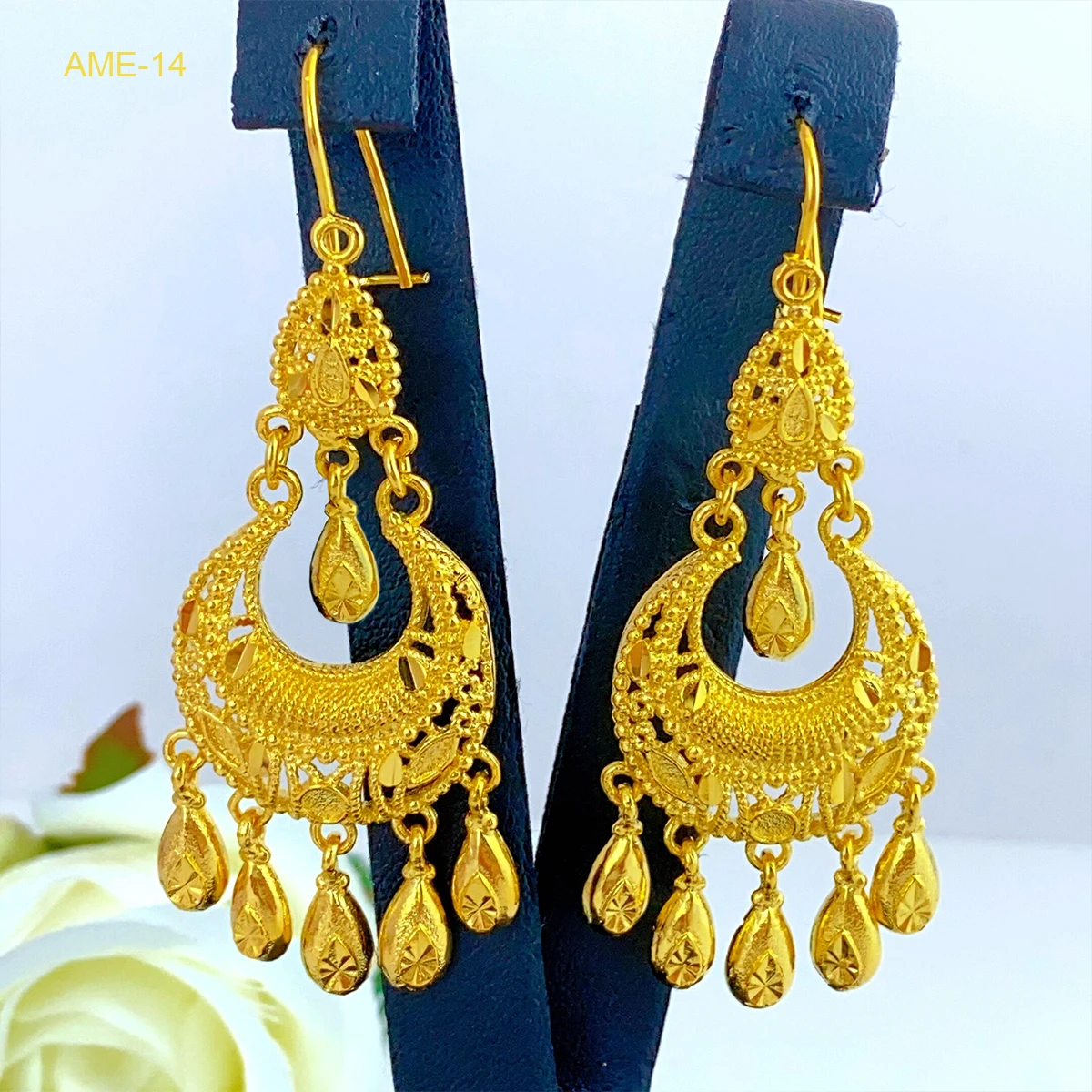 ANIID African Lady Design Tassel Drop Earrings  Jewelry For Women Ethiopian Dubai Gold Color Jewellery Wedding Gifts Party thumbnail 5
