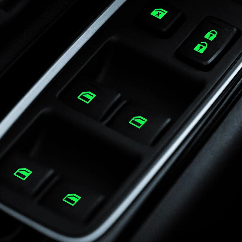 18 pcs/set Luminous Automobile Interior Stickers Universal Car Windows Control Panel Decals Auto Door Window Lift Button Sticker thumbnail 2