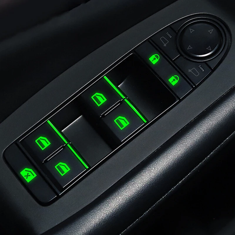 18 pcs/set Luminous Automobile Interior Stickers Universal Car Windows Control Panel Decals Auto Door Window Lift Button Sticker thumbnail 3