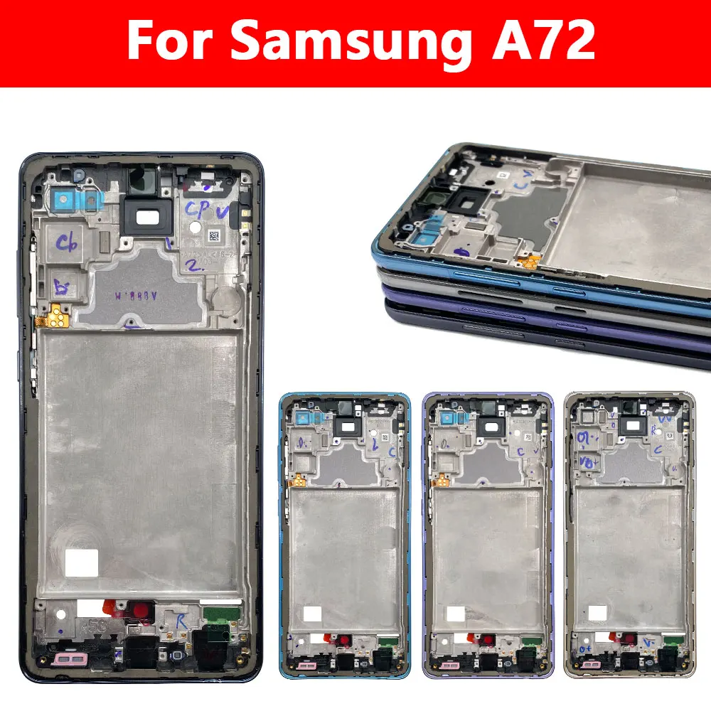 NEW For Samsung A33 A52 A52S A72 A52 5G A54 A73 Front Housing LCD Frame Bezel Plate Replacement Repair Part With Side Button thumbnail 3