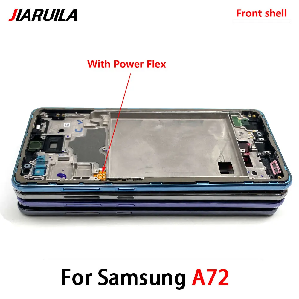 NEW For Samsung A33 A52 A52S A72 A52 5G A54 A73 Front Housing LCD Frame Bezel Plate Replacement Repair Part With Side Button thumbnail 5