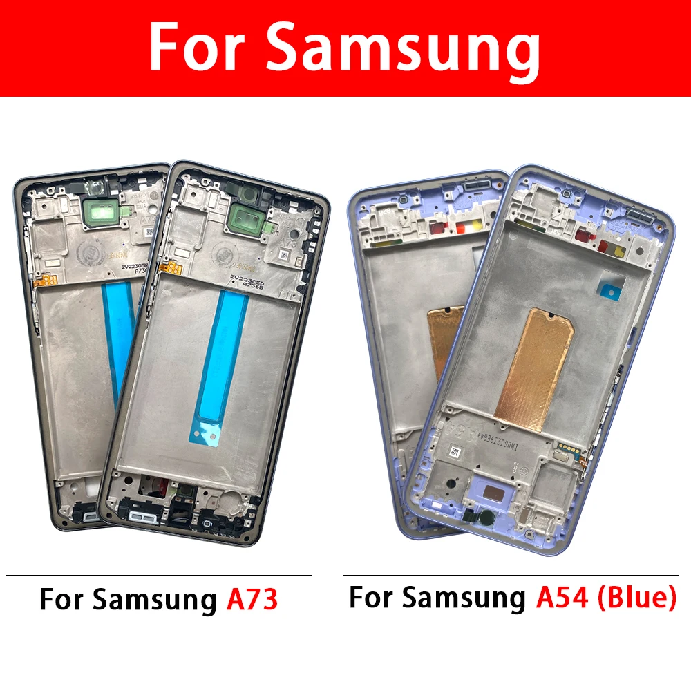 NEW For Samsung A33 A52 A52S A72 A52 5G A54 A73 Front Housing LCD Frame Bezel Plate Replacement Repair Part With Side Button thumbnail 6