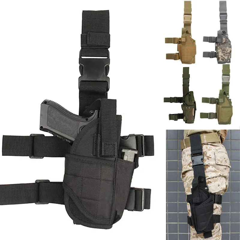 Outdoor Tactical Thigh Short Gun  Leather Case Hunting Thigh Strap Hanging Leg Case Suitable for All Short Gun