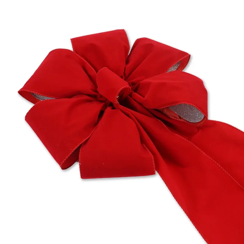 Red Christmas Bows Outdoor Decorations,Large Christmas Tree Topper Bow with Glitter Gold Edge for Xmas Home Front Door Decor thumbnail 5