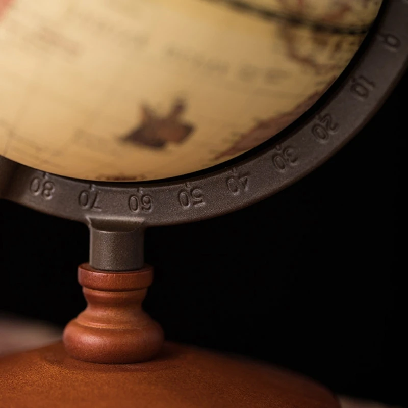 Wooden World Globe With Stand Home Decoration School Education Supplies For Student  Earth Map Terrestre Vintage Globes 22X14CM thumbnail 5