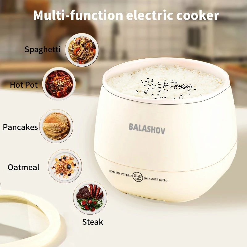 1.8L Portable Smart Rice Cooker - Multifunctional Non-Stick Rice Cooking Pot for Cooking Rice,  Soup, for Dorms & Small Kitchens thumbnail 2