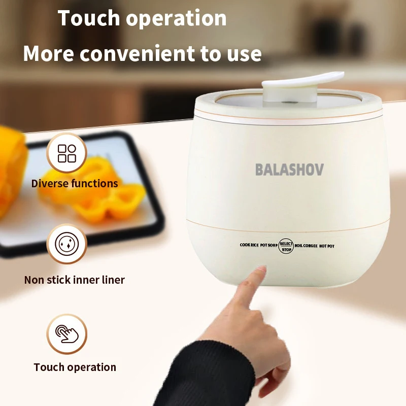1.8L Portable Smart Rice Cooker - Multifunctional Non-Stick Rice Cooking Pot for Cooking Rice,  Soup, for Dorms & Small Kitchens thumbnail 3