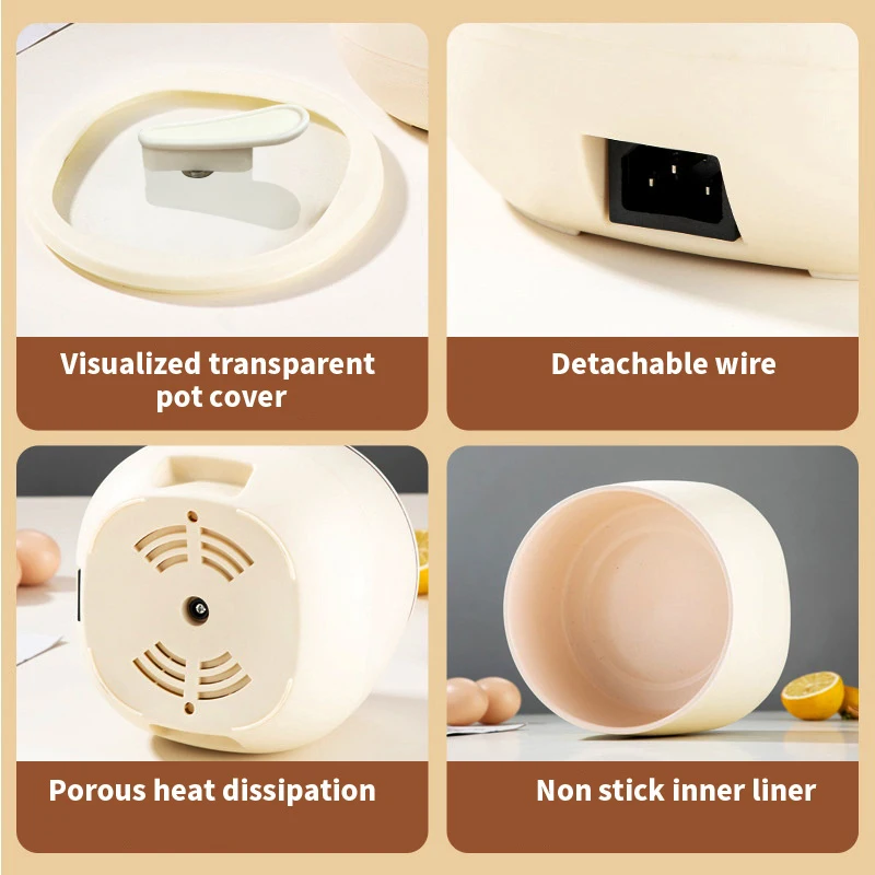 1.8L Portable Smart Rice Cooker - Multifunctional Non-Stick Rice Cooking Pot for Cooking Rice,  Soup, for Dorms & Small Kitchens thumbnail 4