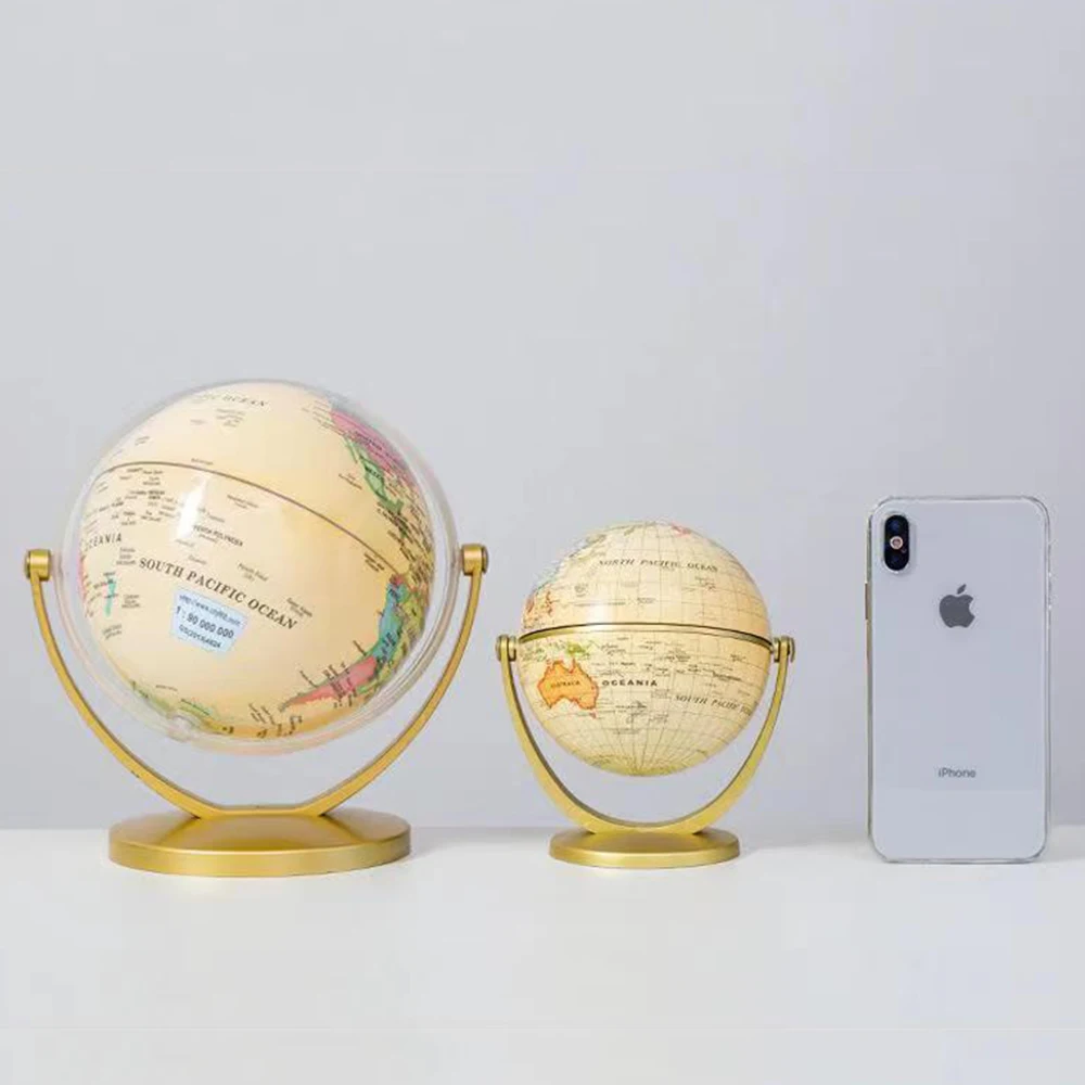 1Pc Retro Globe 360 Rotating Earth World Ocean Map Ball Antique Desktop Geography Learning Education Home School Decoration New thumbnail 3
