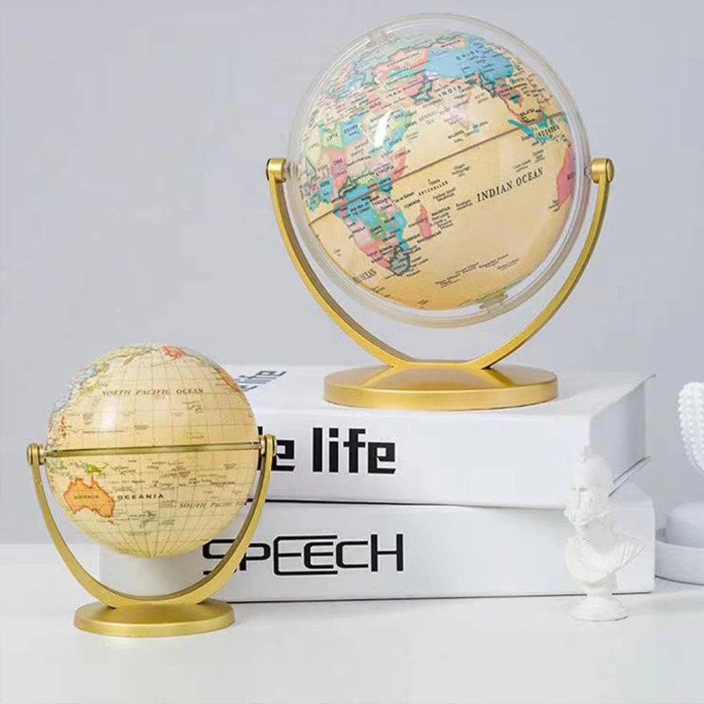 1Pc Retro Globe 360 Rotating Earth World Ocean Map Ball Antique Desktop Geography Learning Education Home School Decoration New thumbnail 4