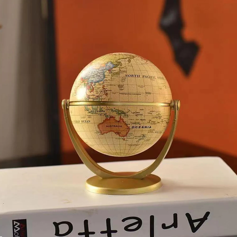 1Pc Retro Globe 360 Rotating Earth World Ocean Map Ball Antique Desktop Geography Learning Education Home School Decoration New thumbnail 5