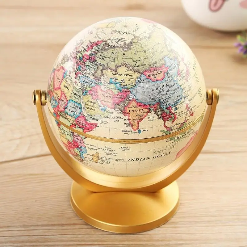 1Pc Retro Globe 360 Rotating Earth World Ocean Map Ball Antique Desktop Geography Learning Education Home School Decoration New thumbnail 6