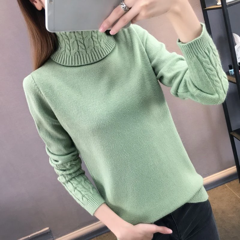 Knitted Sweater Women 2026 Autumn Winter Korean Turtleneck Long Sleeve Pullover Female Pink Knitwear thumbnail 6