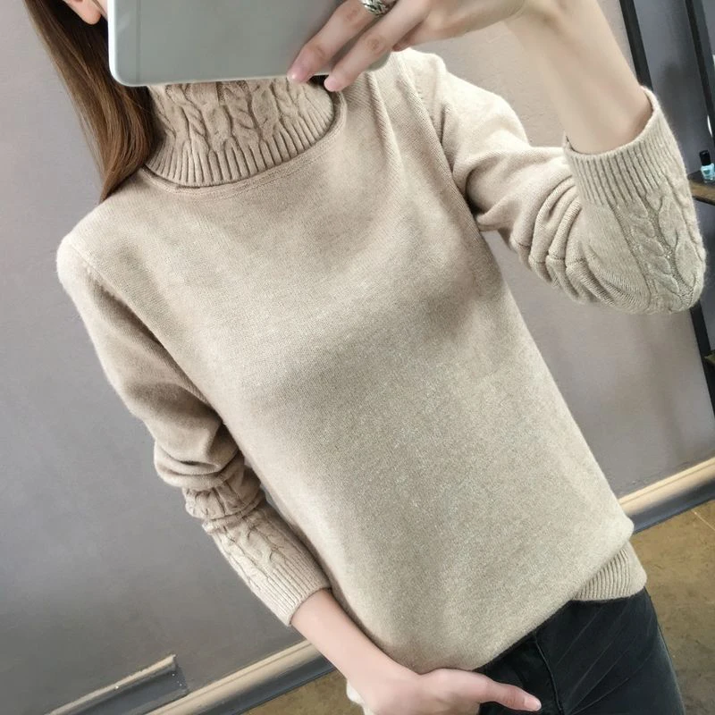 Knitted Sweater Women 2026 Autumn Winter Korean Turtleneck Long Sleeve Pullover Female Pink Knitwear thumbnail 5