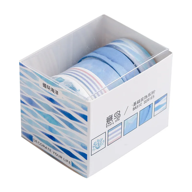 Basic Stationery Decoration Series and Paper Tape Student Diy Hand Account Material Stickers Creative Tape Set Stationery Tape thumbnail 2