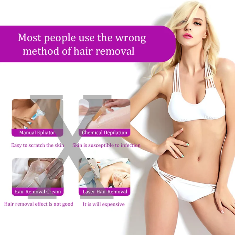 Body Blue-Light Epilator Induction Ladies' Shaver Hair Remover Tool Rotary Electric Automatic Face Leg Bikini Lip Depilator thumbnail 3