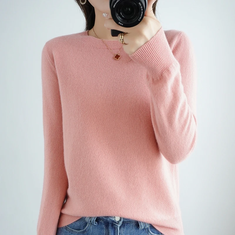 Autumn And Winter Thin Sweater Women's Round Neck Pullover Casual Knitted Top Women's Short Underlay Fashion 18 Colors thumbnail 4