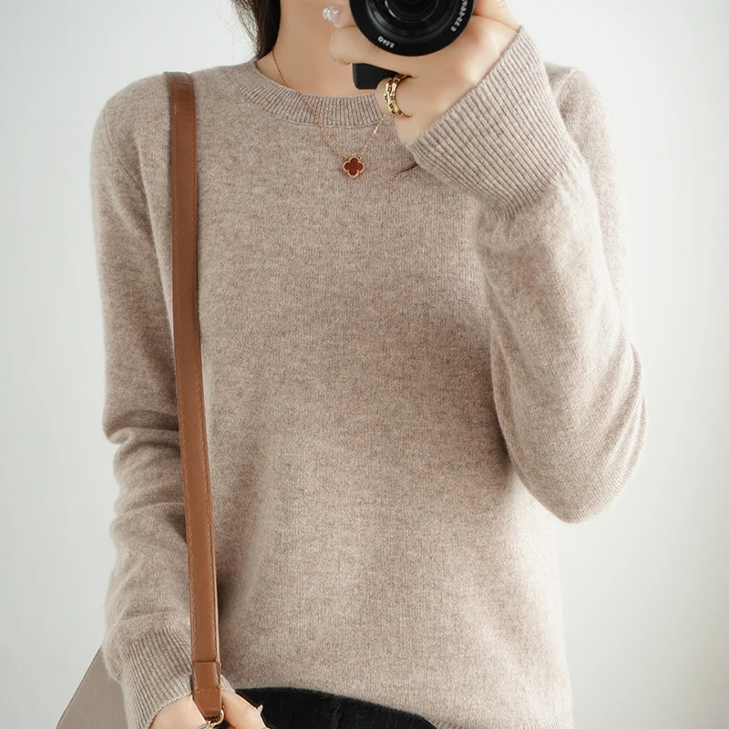 Autumn And Winter Thin Sweater Women's Round Neck Pullover Casual Knitted Top Women's Short Underlay Fashion 18 Colors thumbnail 3