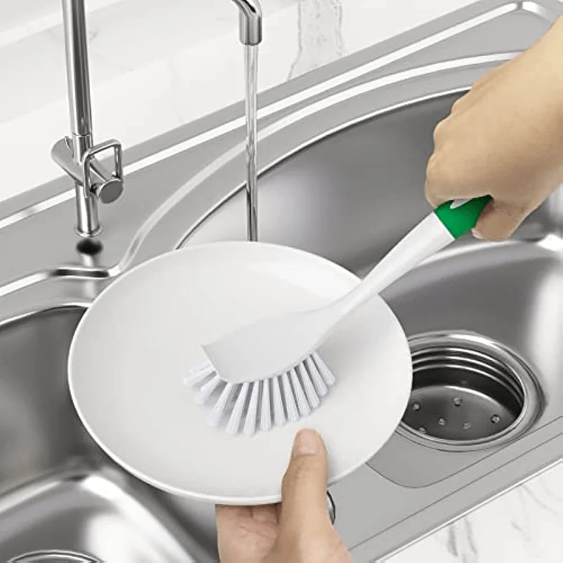 1pc Dish Brush With Handle Kitchen Scrub Brushes For Cleaning Dish Scrubber With Stiff Bristles For Sink Pots Pans thumbnail 6