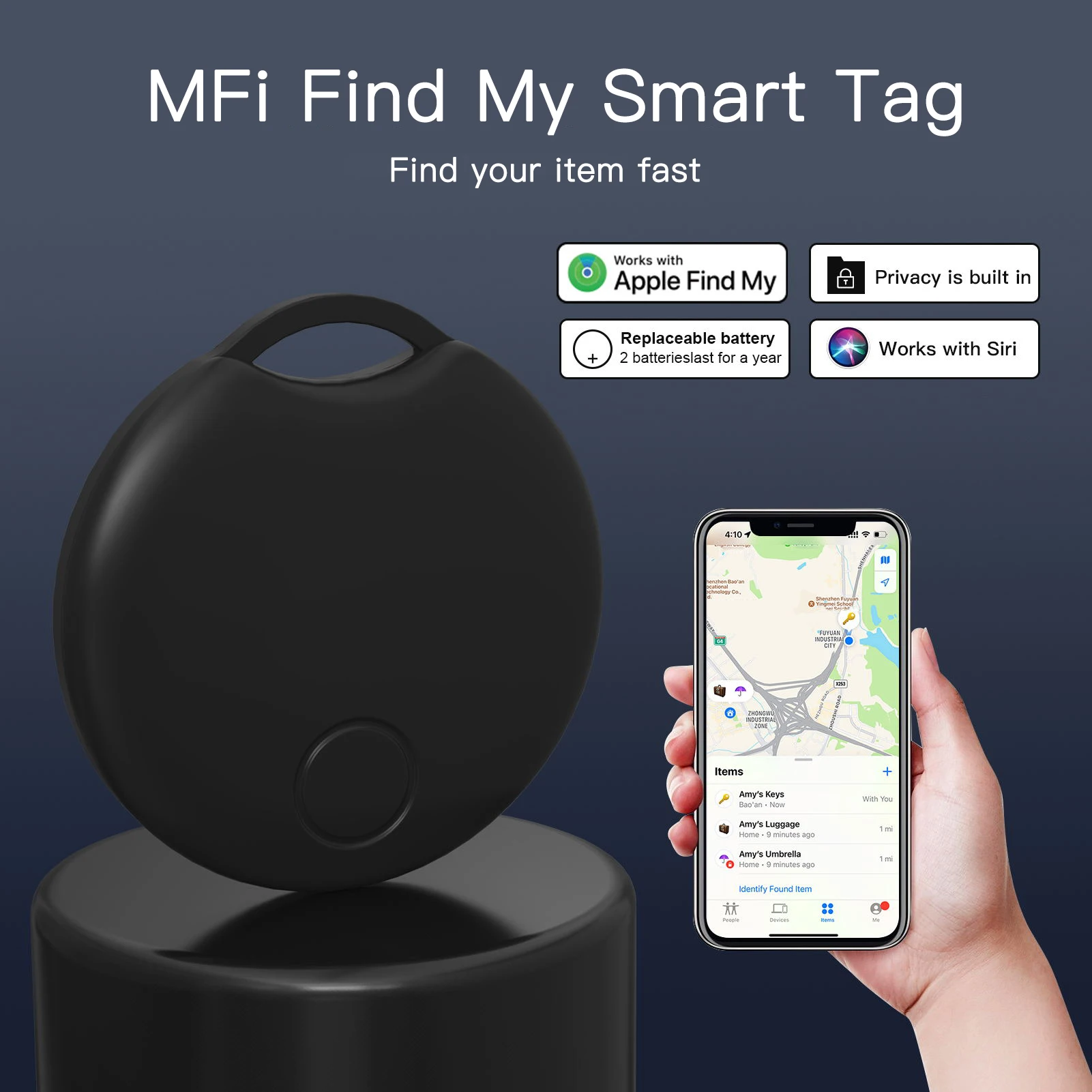 Long-Distance Tracker Positioning Far Away Finder for Apple Find My Voice Locate Suitcase Keys Bag Toys Smart Tag for IOS iPhone thumbnail 2