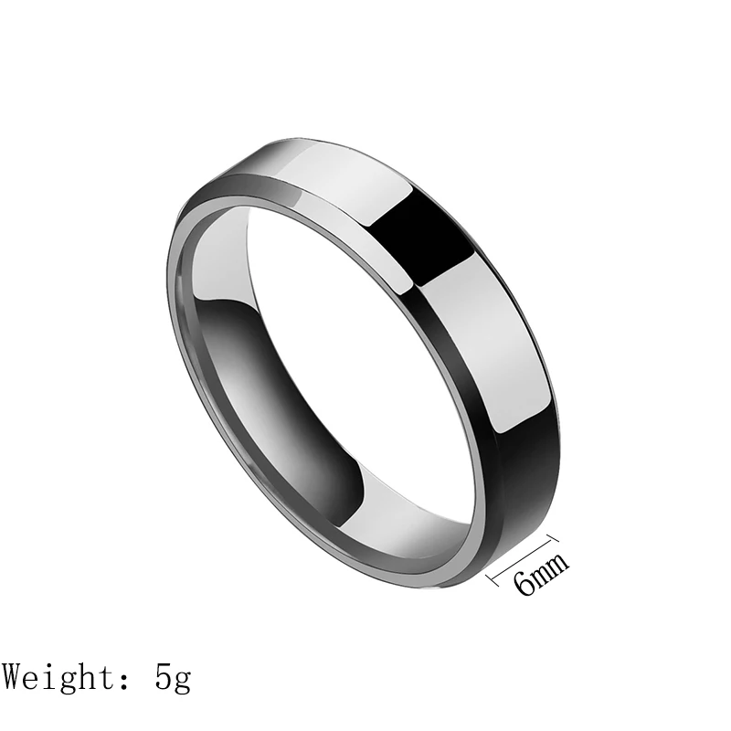 New Fashion Engraved Name Dating Rings for Men Stainless Steel Jewelry Personalized 6mm Rings Wedding Couple Anniversary Gifts thumbnail 3