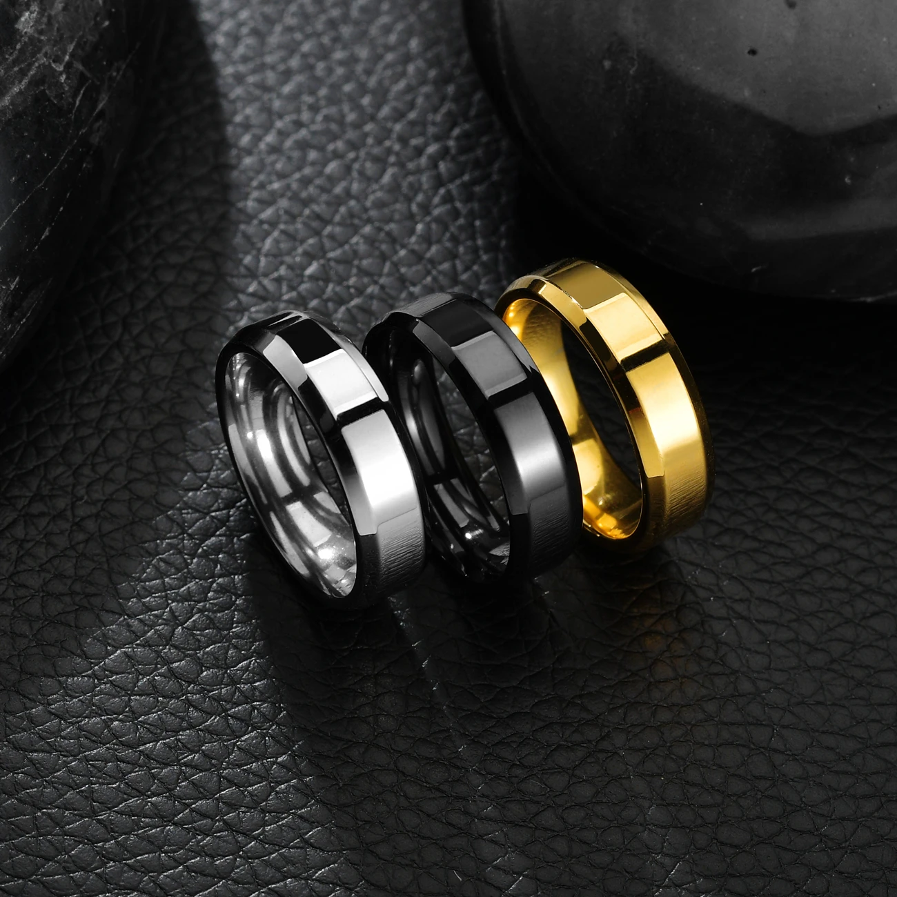 New Fashion Engraved Name Dating Rings for Men Stainless Steel Jewelry Personalized 6mm Rings Wedding Couple Anniversary Gifts thumbnail 4