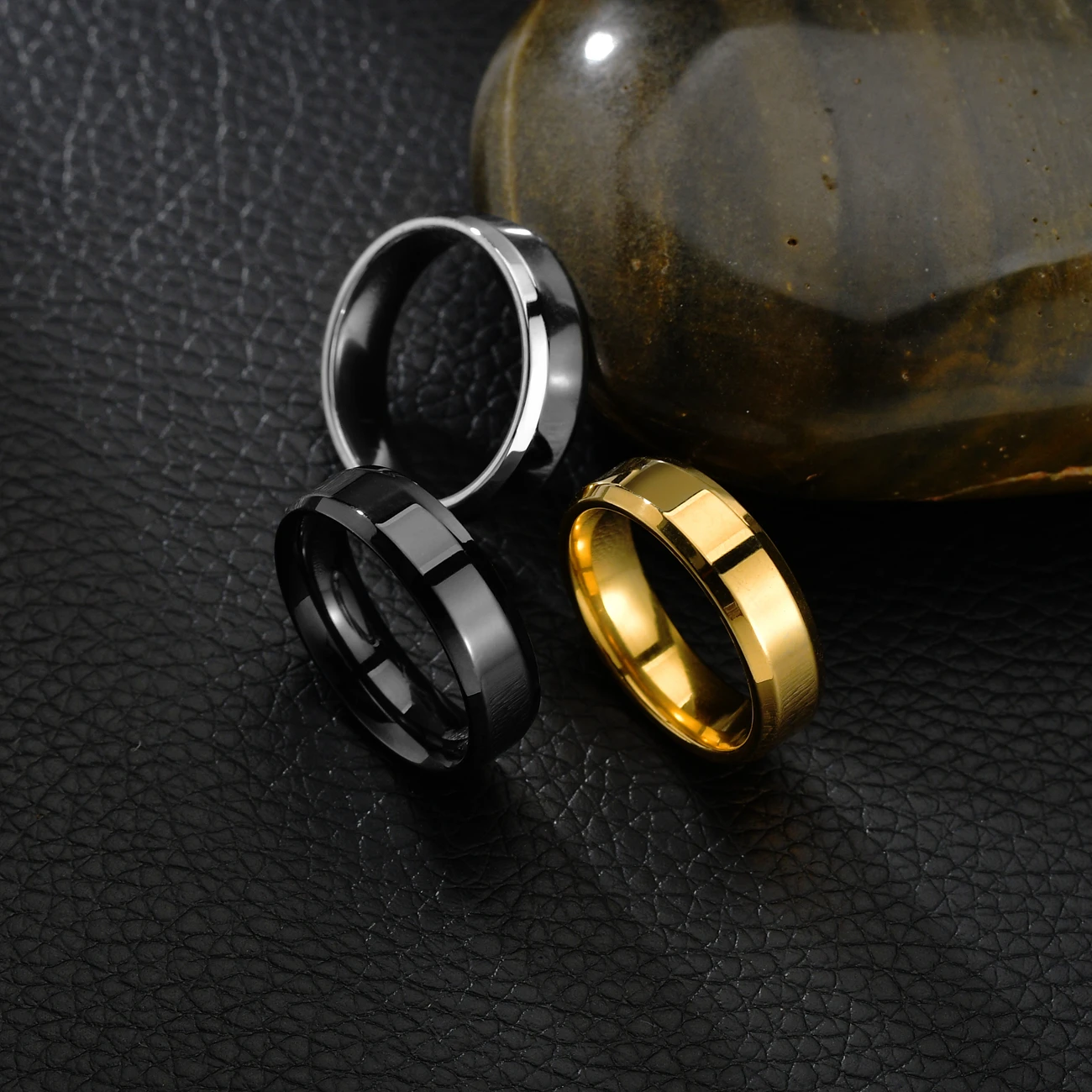 New Fashion Engraved Name Dating Rings for Men Stainless Steel Jewelry Personalized 6mm Rings Wedding Couple Anniversary Gifts thumbnail 5