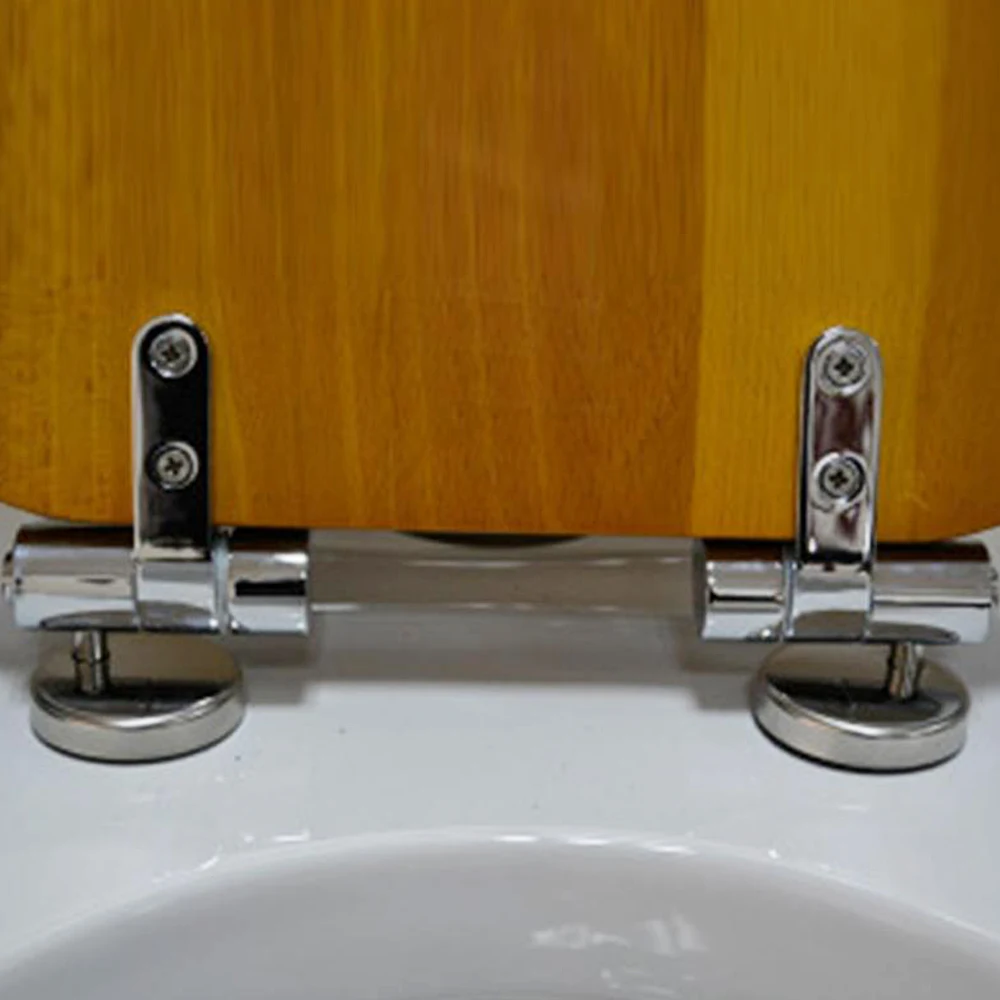 Universal Toilet Seat Hinges Metal Zinc Alloy Replacement Hinges Set Toilet Lid Accessories DIY Repair Kit Fits for Seats Cover thumbnail 4