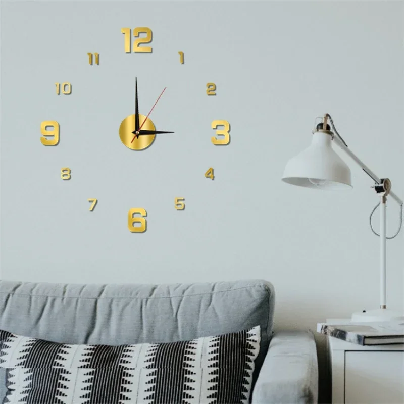 3D Luminous Wall Clock Frameless Acrylic DIY Digital Clock Wall Stickers Mute Clock for Living Room Bedroom Office Wall Decor thumbnail 6