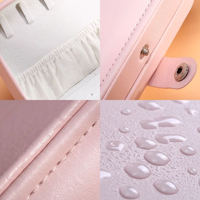 2023 Portable Jewelry Box Jewelry Organizer Display Travel Jewelry Case Boxes Button Leather Storage Zipper Jewelers Joyero thumbnail 5