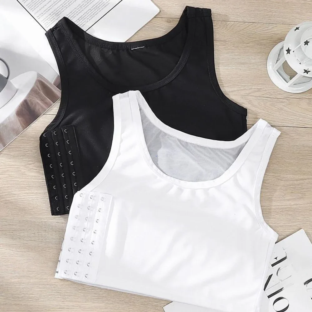 Women Breathable Chest Breast Binder Side Buckle Short Vest Tops Chest Binder Underwear Tank Tops Wireless Chest Wrap Bandage thumbnail 3