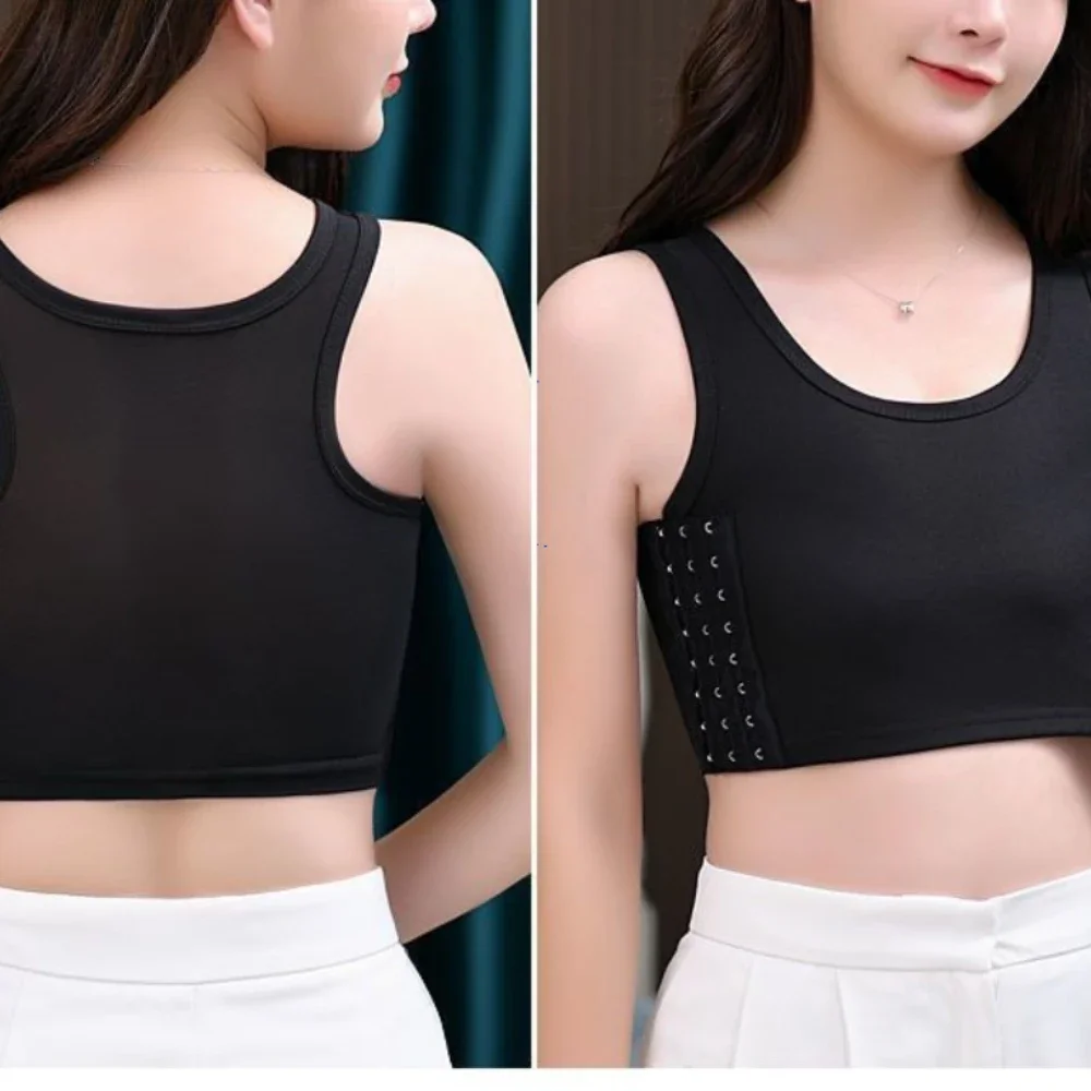 Women Breathable Chest Breast Binder Side Buckle Short Vest Tops Chest Binder Underwear Tank Tops Wireless Chest Wrap Bandage thumbnail 5