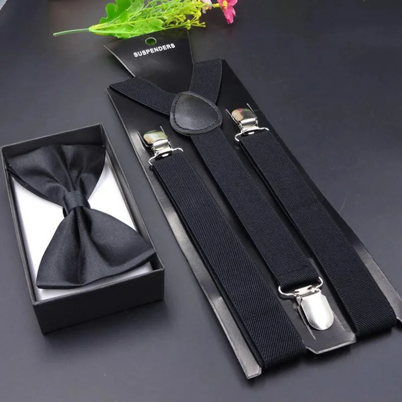 Hot Sale Suspenders Bowtie Sets Mens Women Boys Party Wedding Y-Back Shirt Braces Butterfly Belt Bow Tie Suit Accessories Gift thumbnail 4