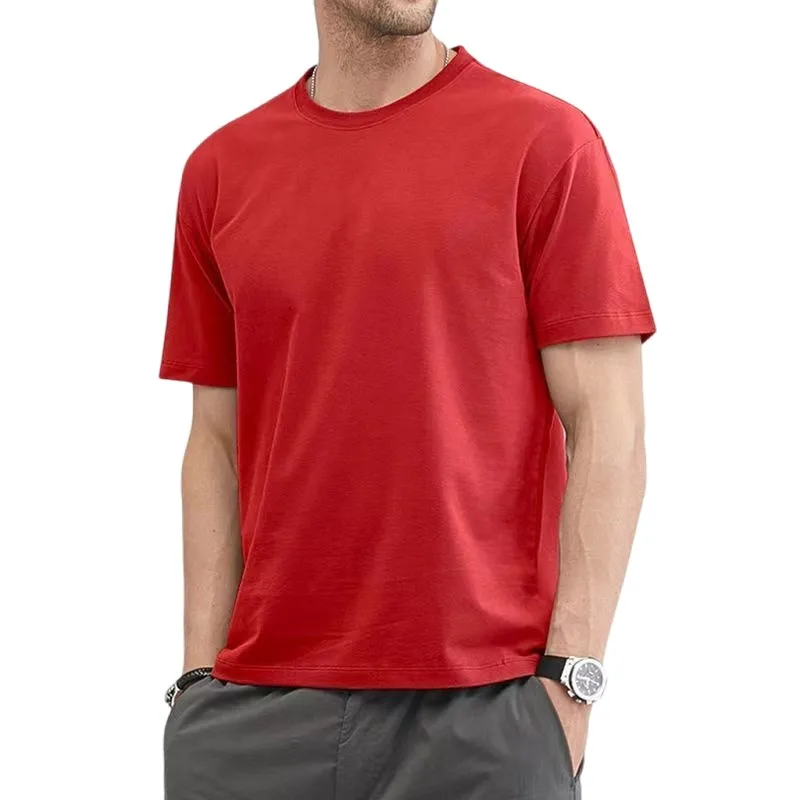 T Shirt For Men Summer Cotton Tops Solid Colors Blank Tshirts O-neck Men Clothing Plus Size M to 5XL thumbnail 6