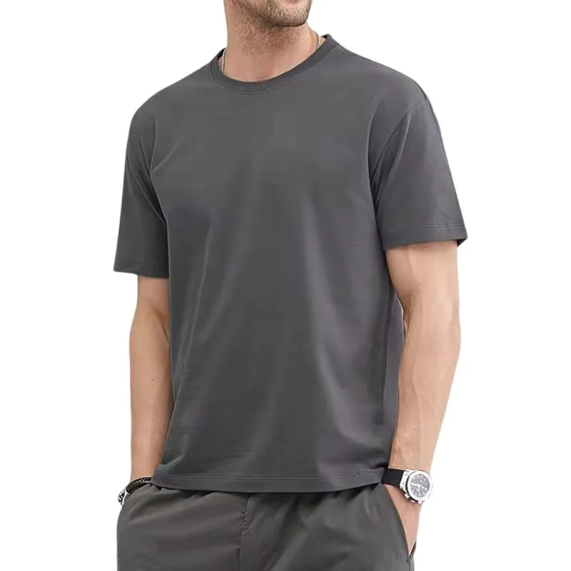 T Shirt For Men Summer Cotton Tops Solid Colors Blank Tshirts O-neck Men Clothing Plus Size M to 5XL thumbnail 2