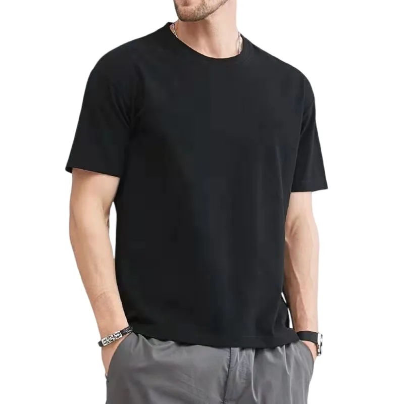 T Shirt For Men Summer Cotton Tops Solid Colors Blank Tshirts O-neck Men Clothing Plus Size M to 5XL thumbnail 3