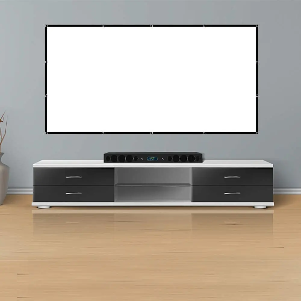 LEJIADA Projector Screen White Anti-Crease 60-200 inch 16:9 Soft High Density Portable Foldable Projection Screen Outdoor Movie thumbnail 6