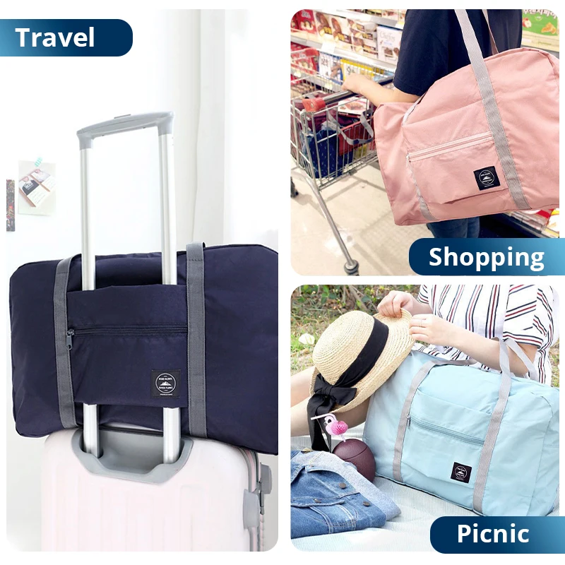 2 Pack Foldable Travel Duffel Bag for Airlines Carry on Bag Weekender Overnight Hospital Tote Bag Gym Duffel Bag Women Men thumbnail 4