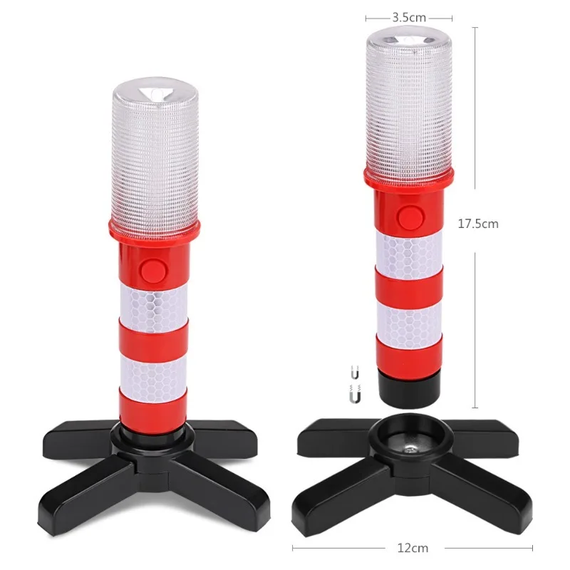 2pcs Warning Light Magnetic Flashlight Emergency Roadside Flares Telescopic Baton Beacon Safety Strobe Light Signal Alert Lamps thumbnail 2