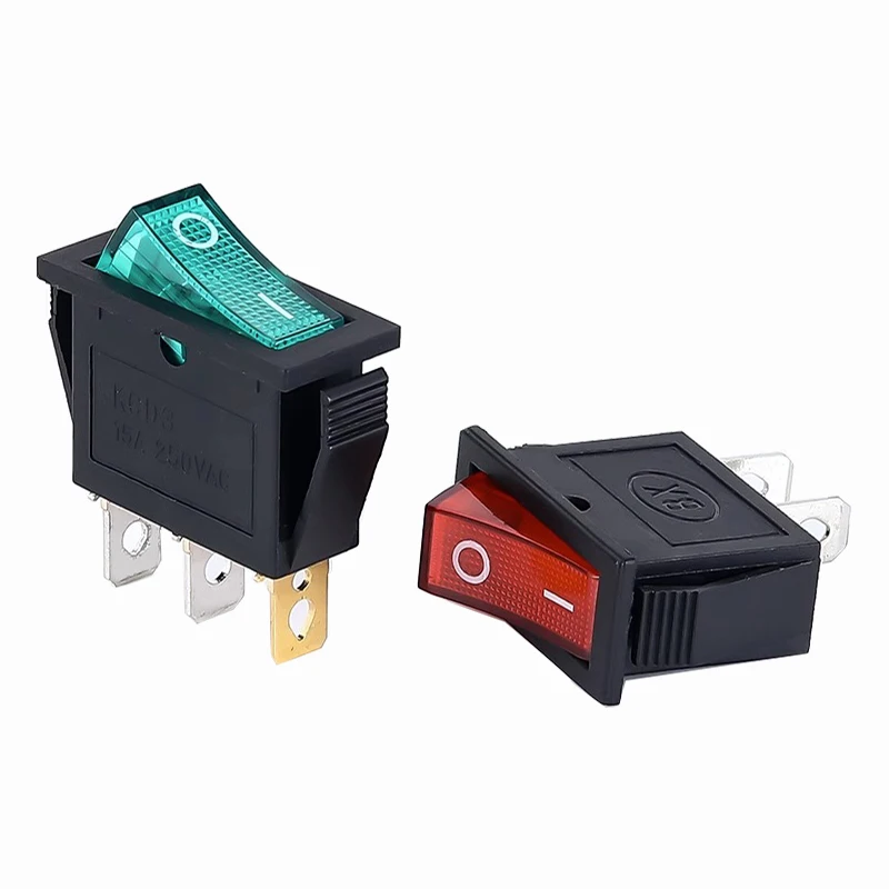 1PCS KCD3 Rocker Switch ON-OFF ON-OFF-ON 2 Position 3Pins Electrical equipment With Light Power Switch 16A 250V / 20A 125V AC thumbnail 4