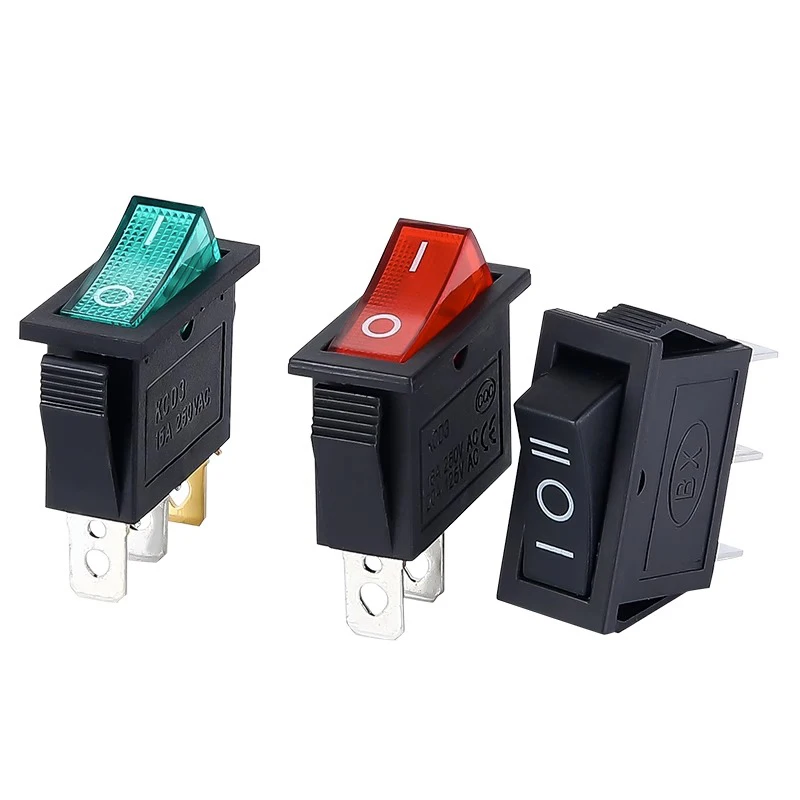 1PCS KCD3 Rocker Switch ON-OFF ON-OFF-ON 2 Position 3Pins Electrical equipment With Light Power Switch 16A 250V / 20A 125V AC thumbnail 3