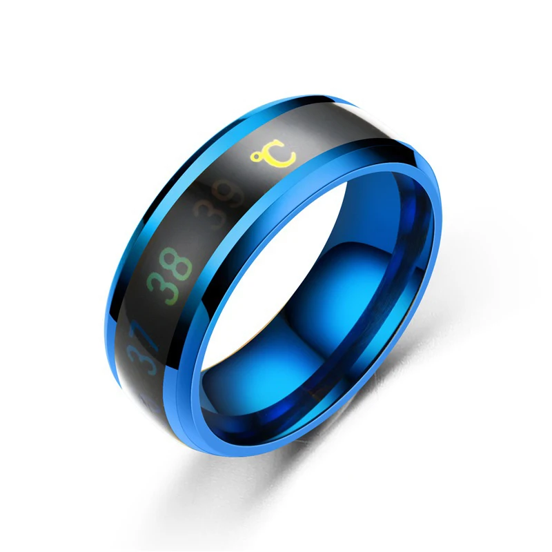 Smart Stainless Steel Multifunctional Ring for Couple Mood Feeling Intelligent Temperature Sensitive Rings Waterproof Jewelry thumbnail 3