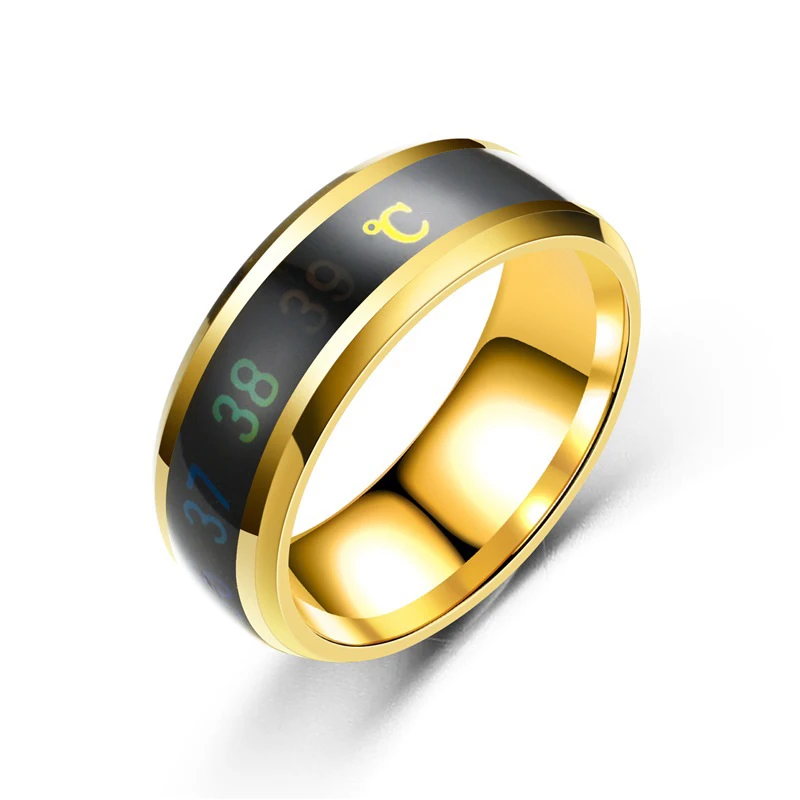 Smart Stainless Steel Multifunctional Ring for Couple Mood Feeling Intelligent Temperature Sensitive Rings Waterproof Jewelry thumbnail 4