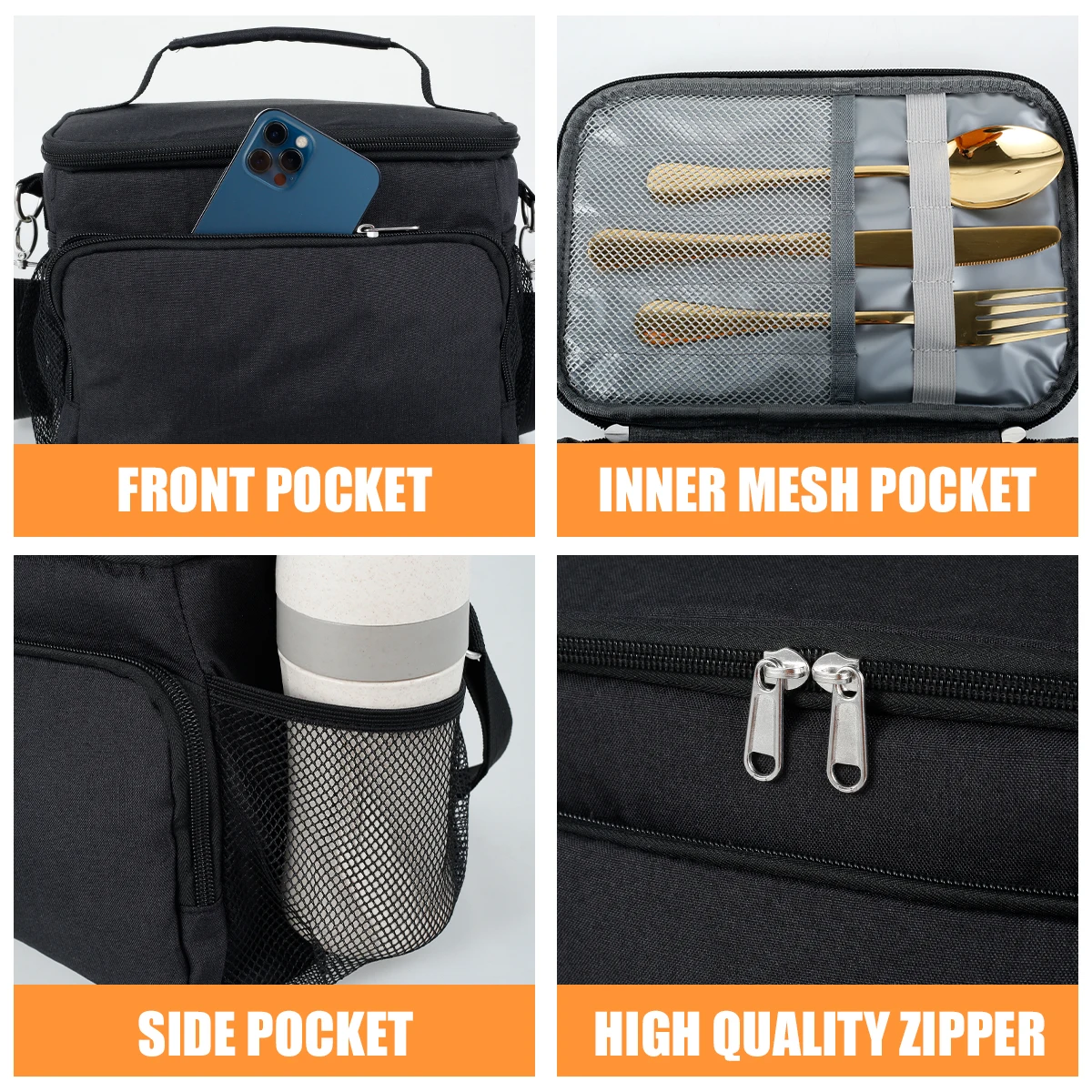 Insulated Lunch Bag for Women Men Large Cooler Bag Reusable Lunch Box Water-Resistant Leakproof Lunch Organizer Thermal thumbnail 5