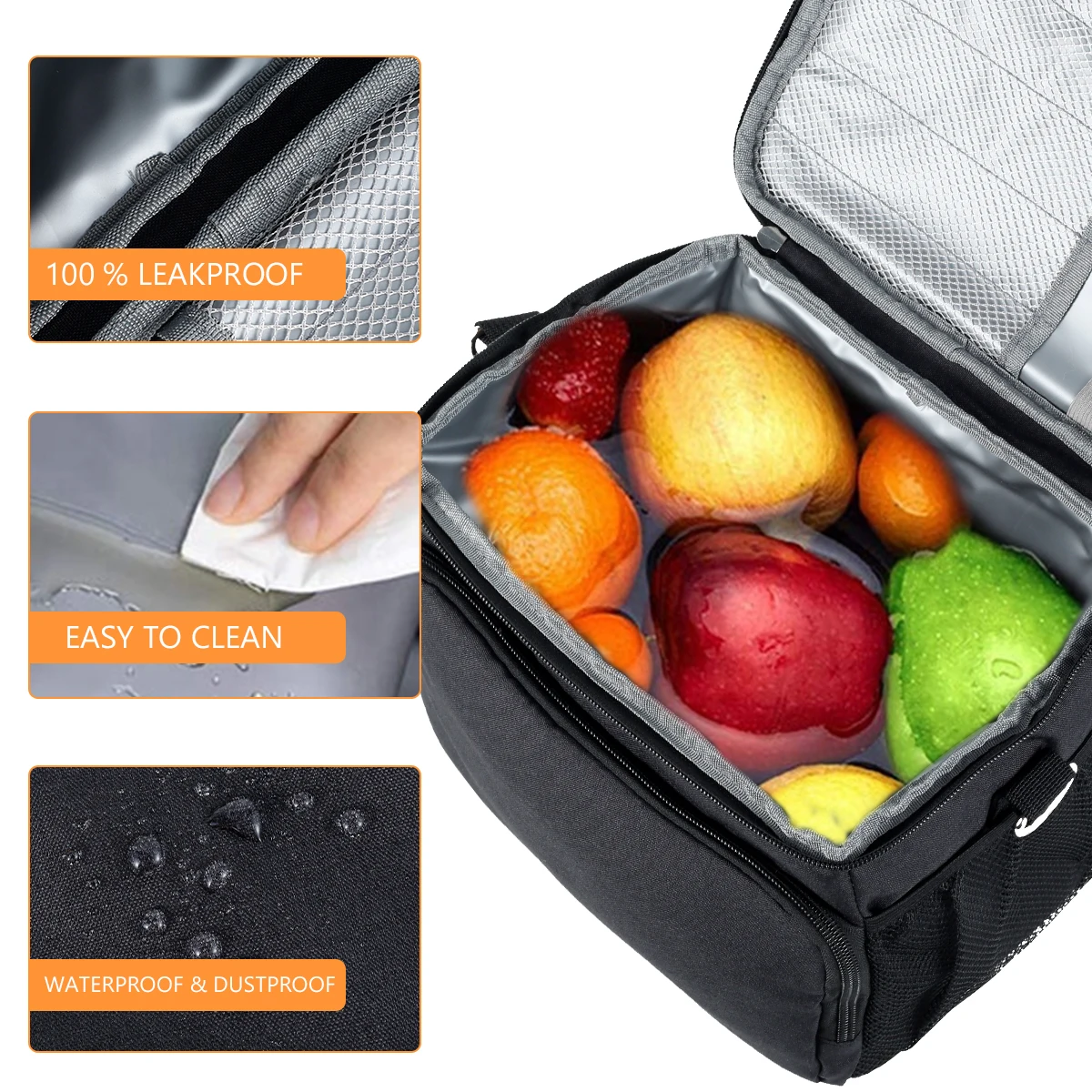 Insulated Lunch Bag for Women Men Large Cooler Bag Reusable Lunch Box Water-Resistant Leakproof Lunch Organizer Thermal thumbnail 4